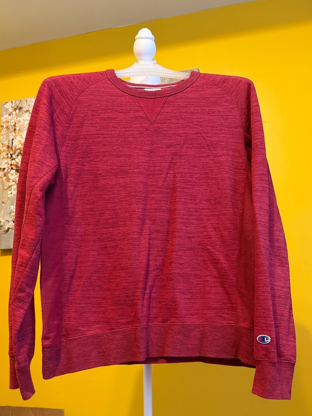 Champion Red Crewneck with Embroidered Logo